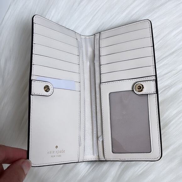 NWT Kate Spade Madison Strawberry Vine Large Slim Bifold Wallet - Picture 3 of 7